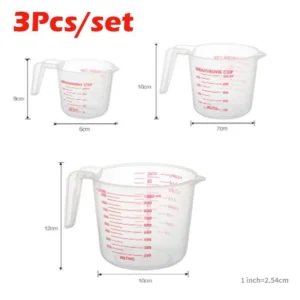 Ensemble de 3 Gobelets de Mesure en Plastique