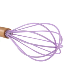Batteur Manuel à Œufs en Silicone avec Manche en Bois – Image 6