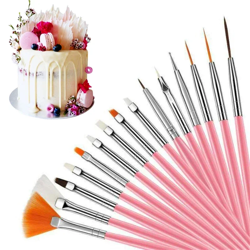 Set de 15 Pinceaux de Décoration pour Gâteaux