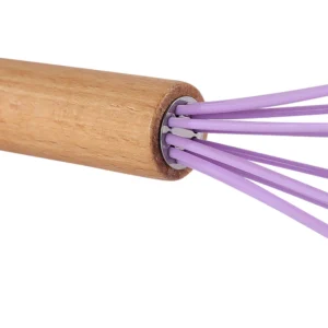 Batteur Manuel à Œufs en Silicone avec Manche en Bois – Image 5