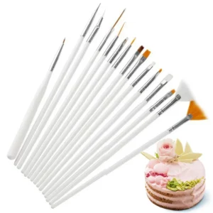 Set de 15 Pinceaux de Décoration pour Gâteaux