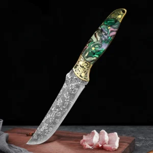Couteau de cuisine en acier forgé Damas