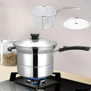 Casserole en Inox avec Poignée et Couvercle