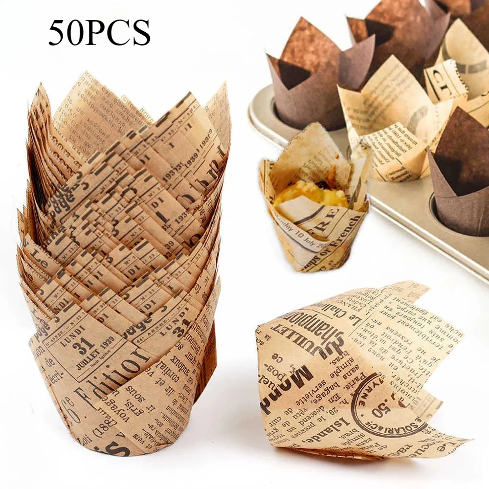 Doublures de Cupcakes Style Journal – Lot de 50 Pièces
