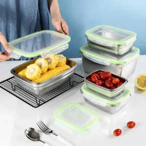 Boîte de Conservation en Acier Inoxydable 304 – Scellée et Étanche